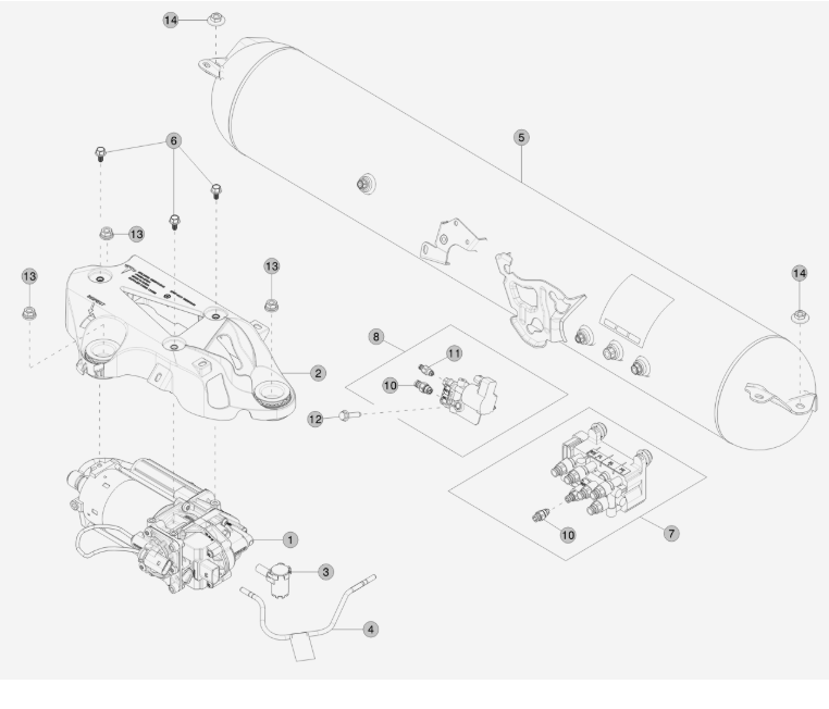 AIR SUSPENSION COMPRESSOR AND RESERVOIRКОМПРЕСОР РЕЗЕРВУАР ПНЕВМАТИЧНОЇ ПІДВІСКИ