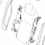 4098874-T1-A Збірка спинки сидіння другого ряду — ліва сторона SECOND ROW SEAT BACK ASSEMBLY - LEFT HAND